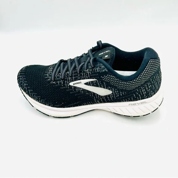 Brooks running shoes Revel 3 Running Shoes Black White Sneakers women size 7.5 - Picture 6 of 10